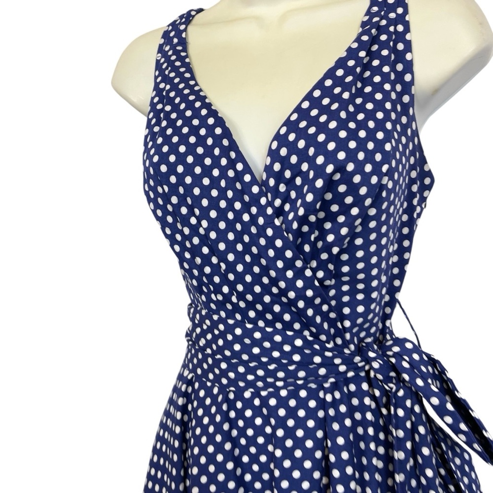 Cute Blue Polka Dot Wrap Dress 🩷 - Picture 2 of 10